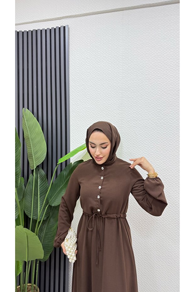 düğmeli aerobin elbise kadın - 4