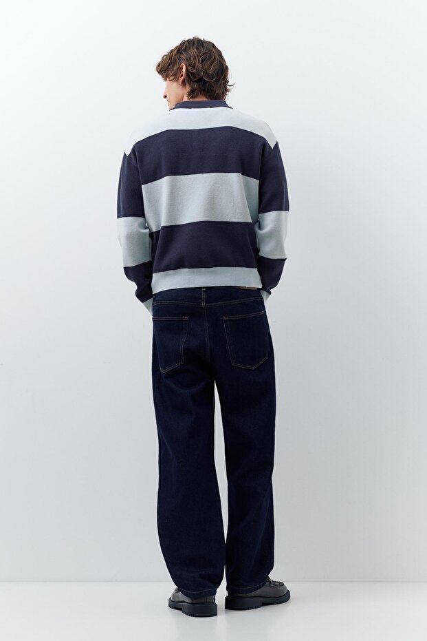 Panelli uzun kollu polo tişört - 5