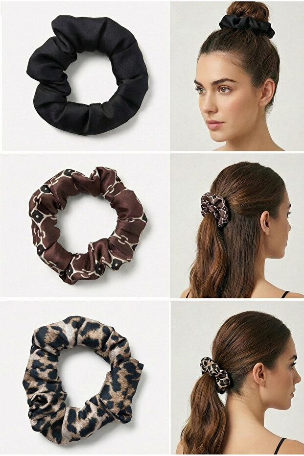 Women's Leopard Digital Printed Bagel Buckle Set of 3 – 10 cm Diameter