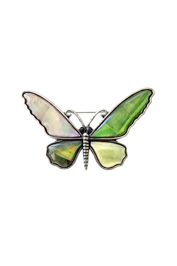 Abalone Shell Butterfly Brooch - 2