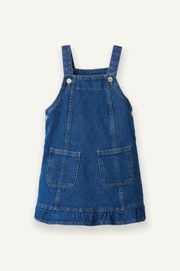 100% Cotton Adjustable Strap Jean Salopet Dress Baby Girl G7391A526Sp