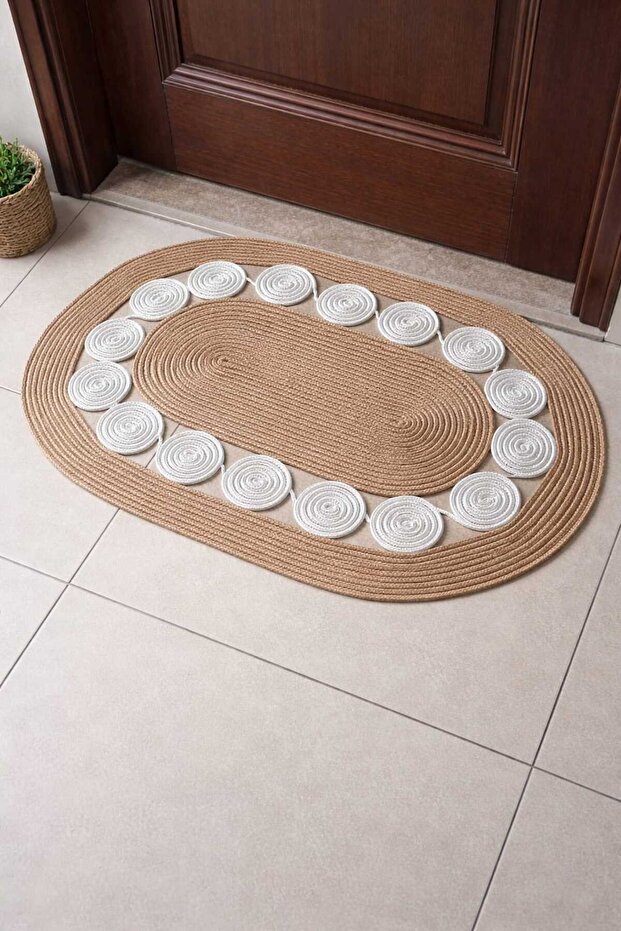 Handmade Snail Model Bathroom Mat in Front of the Sink