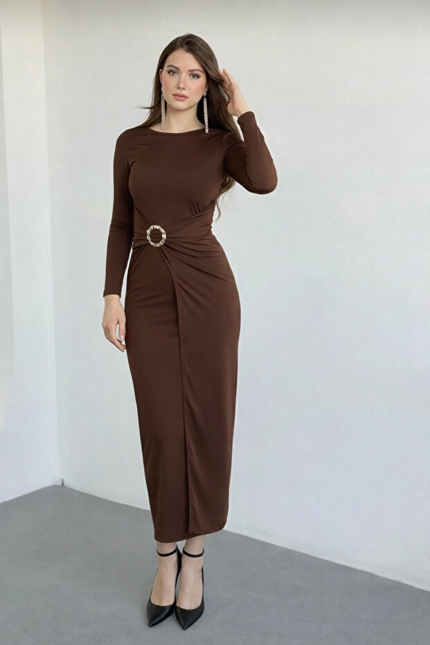 Tokalı Sandy Elbise - 2