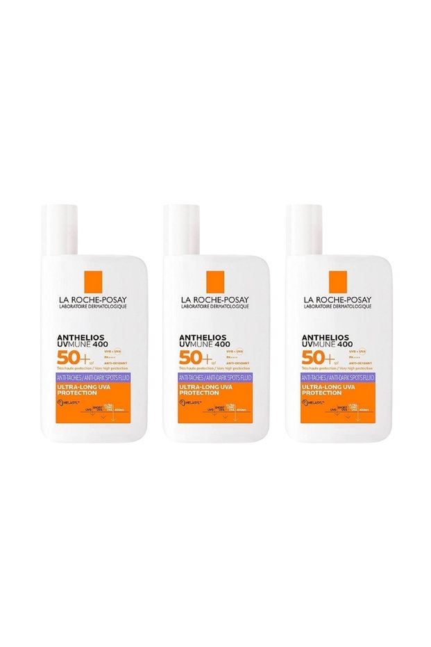 Anthelios Uvmune 400 Anti-Dark Spots Fluid Spf50 Facial Sunscreen 50 ml (3 Pieces)