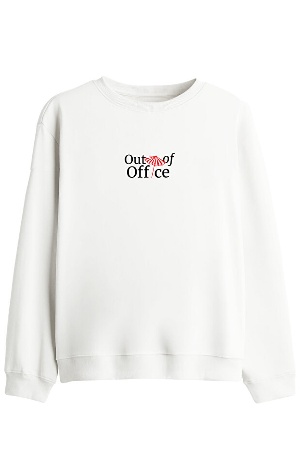 سويت شيرت مطبوع عليه Out Of Office برقبة دائرية