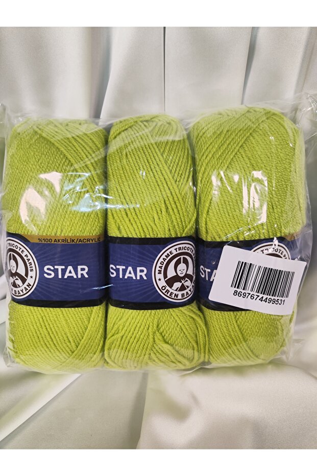 Star Green Hand Knitting Yarn (3 Pieces) - Color: 064