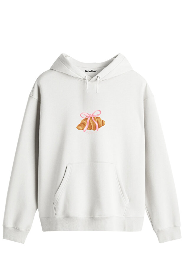 Croissant Printed Unisex Hooded Collar Hoodie