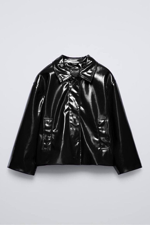 Girl's Shiny Leather Jacket
