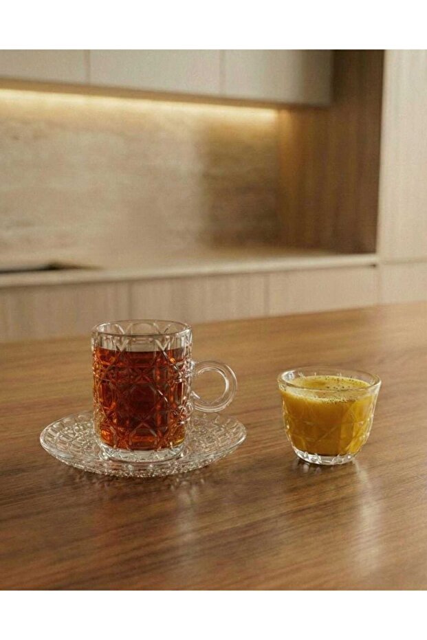 طقم شاي وقهوة مكون من 36 قطعة - زجاجي