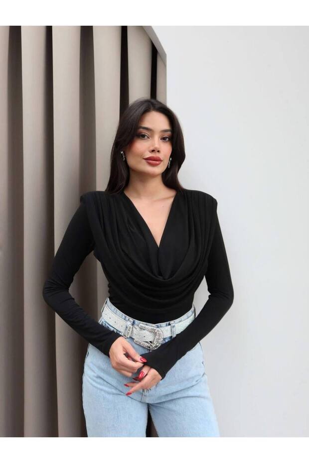 Zr Model Ön Drapeli Yaka Bluz - 3