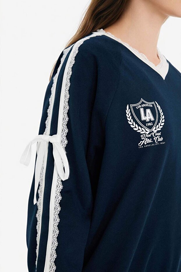 Oversıze Baskılı Sweatshirt G8034AX26SP - 4