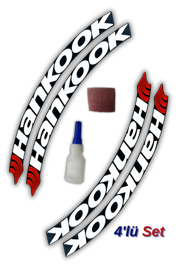 Hankook Automobile Motorcycle 3D Vehicle Wheel - Tire Lettering Emblem Sticker Stripe / Set of 4