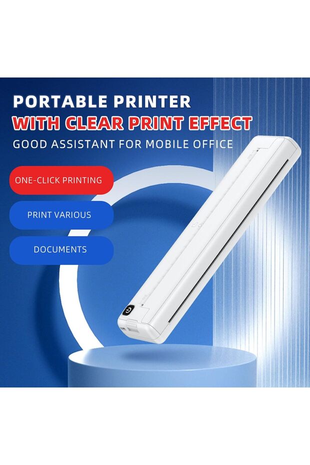 طابعة حرارية Fdit A4، طابعة بلوتوث محمولة بدون حبر بدقة 200 نقطة في البوصة، قابلة لإعادة الشحن 2000 - 4