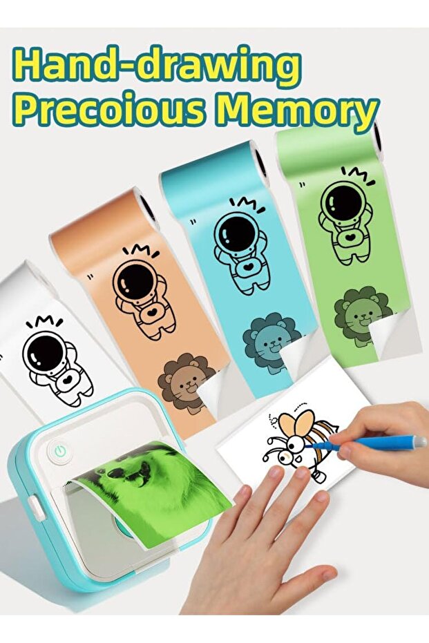 طابعة ملصقات صغيرة LX-D5 طابعة ملصقات حرارية صغيرة متعددة الوظائف (أزرق) - 5