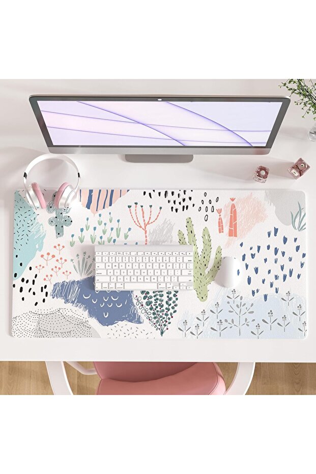 Large Mouse Pad, Waterproof Desk Mat with Abstract Design for Office Home