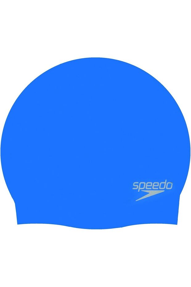 Unisex Adult Plain Moulded Silicone Cap - Neon Blue, One Size