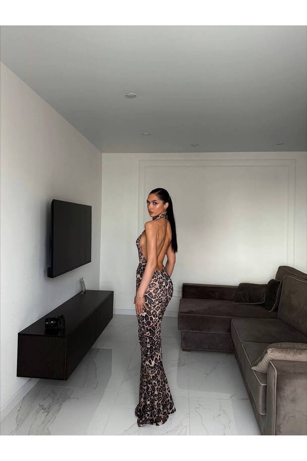 ROCHIE LUNGĂ CU MODEL LEOPARD - 5