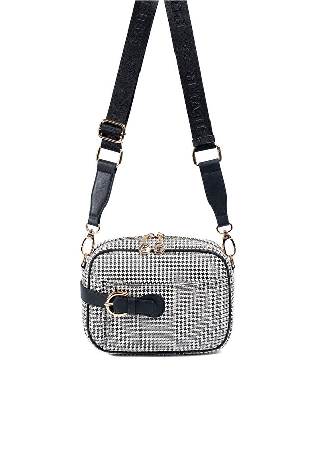 Silver & polo sp1256 women's crossbody bag king pattern black
