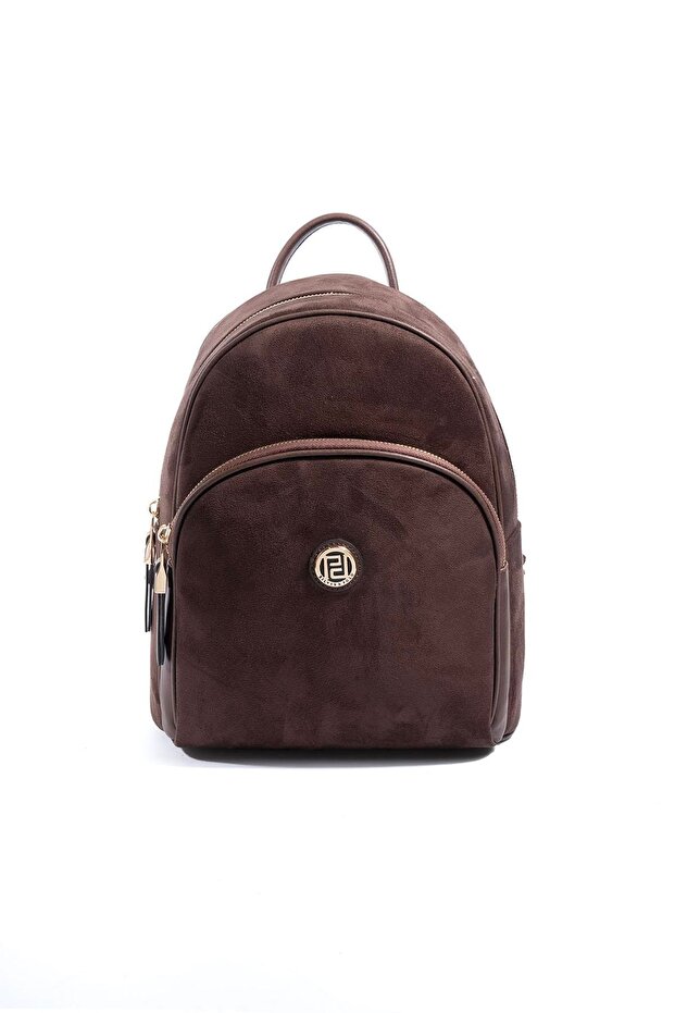 Coffee - Brown Suede Women's Backpack Sp1062