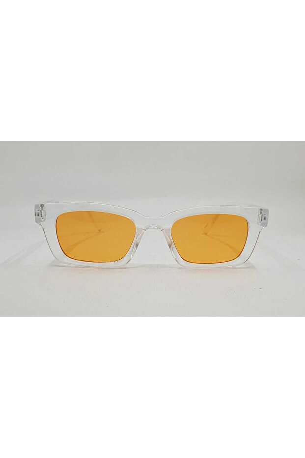 Geometric Transparent Frame Orange Glass Unisex Sunglasses 2016 01 52-19-135