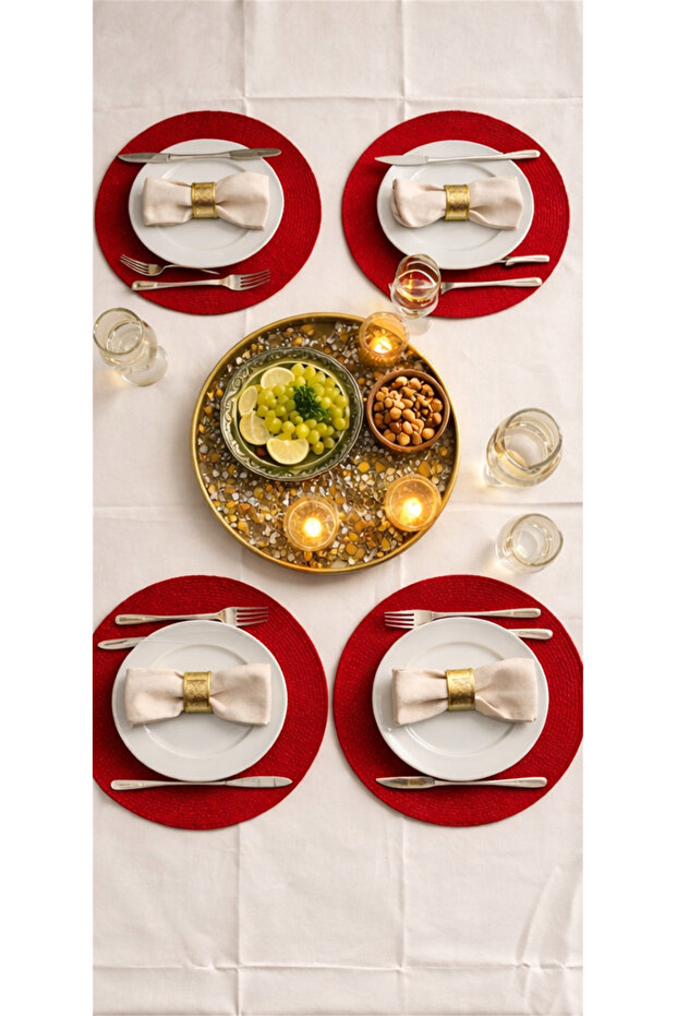 مفرش المائدة البيج - 1