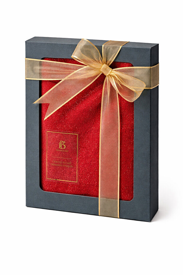 مفرش طاولة أحمر لامع - 3