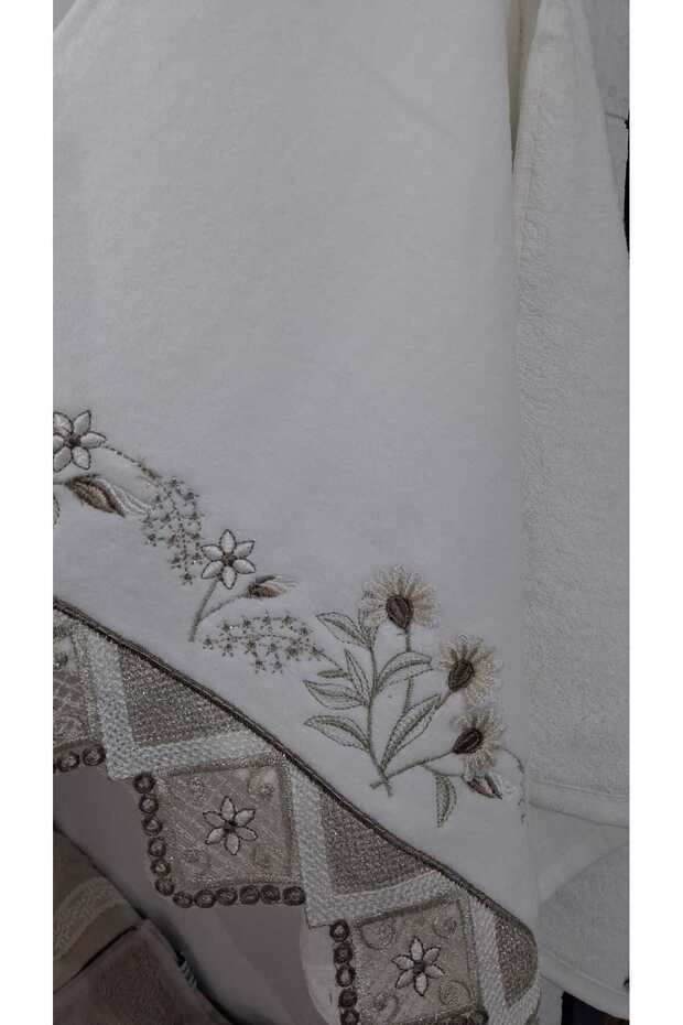 Threedt Velvet Embroidered Towel 50 X 90