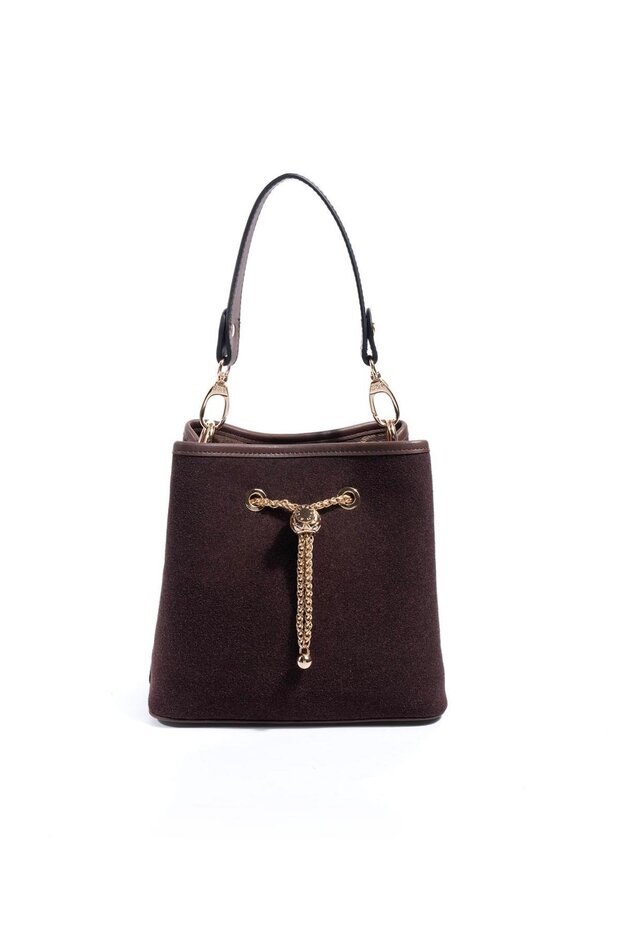 Brown - Brown Suede Women's Crossbody Bag Sp1266