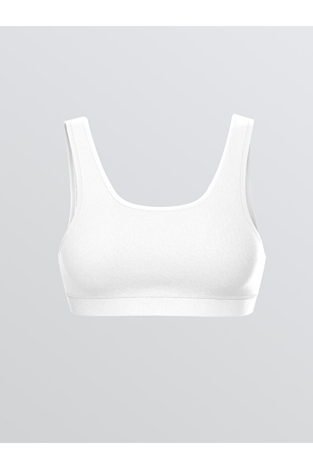White Underwire Free Padding Flat Sports Bra