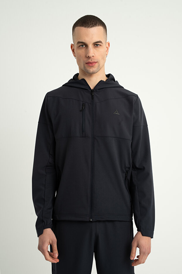Professional Sr1 Vg-26 Men's Hooded Full-Length Zippered Top Navy Blue
