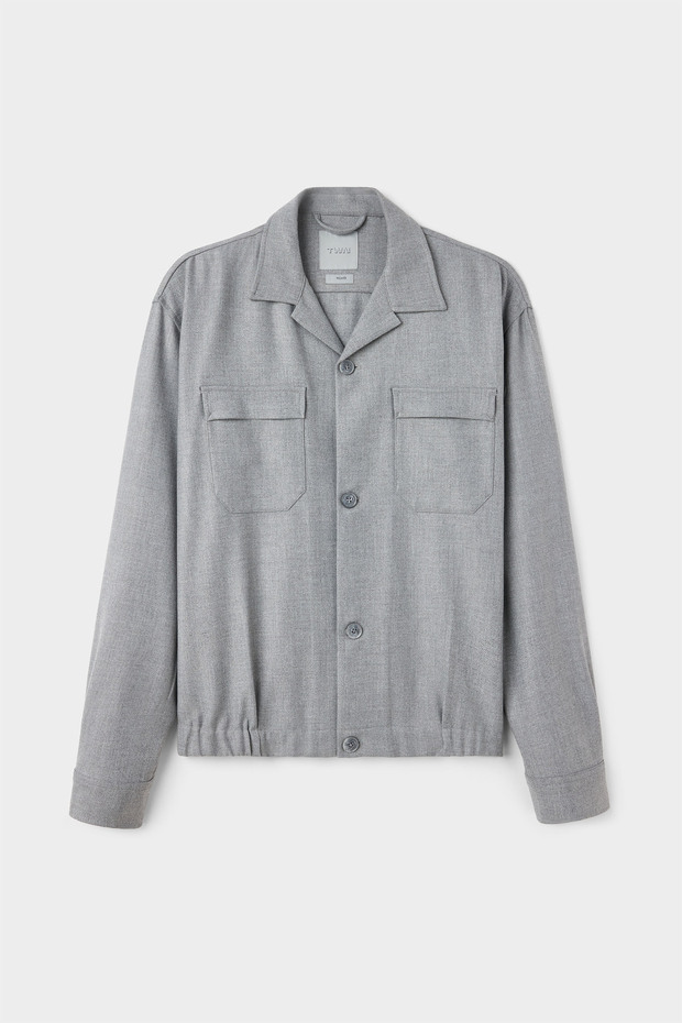 Relaxed Gri Örme Gömlek Ceket - 5