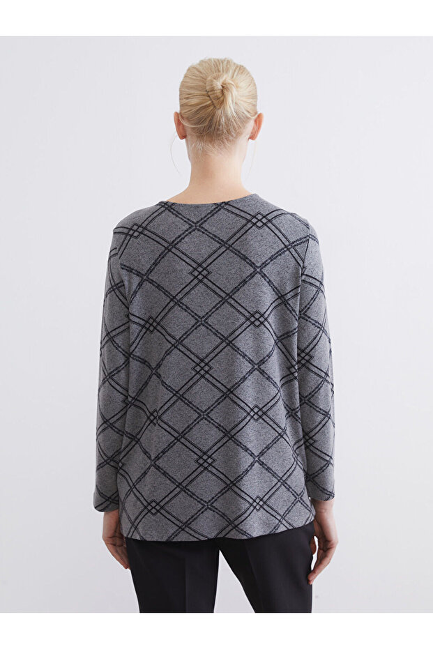 طاقم الرقبة منقوشة بلوزة - 4