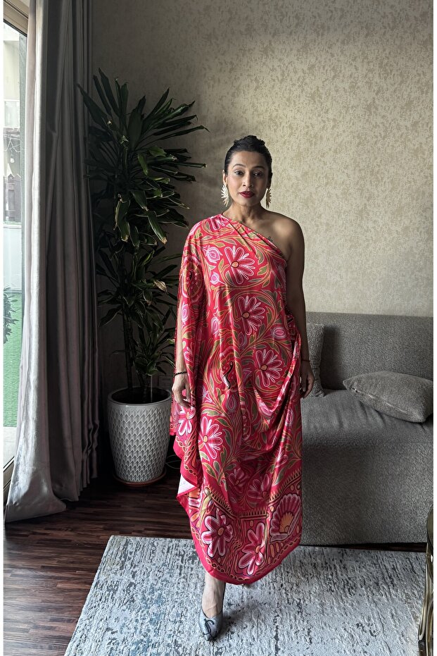 Off shoulder kaftan dress