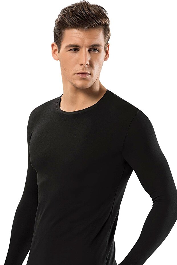 Men's Cotton O-Neck Long Sleeve 6 Pack Slim Fit T-Shirt Undershirt 1123
