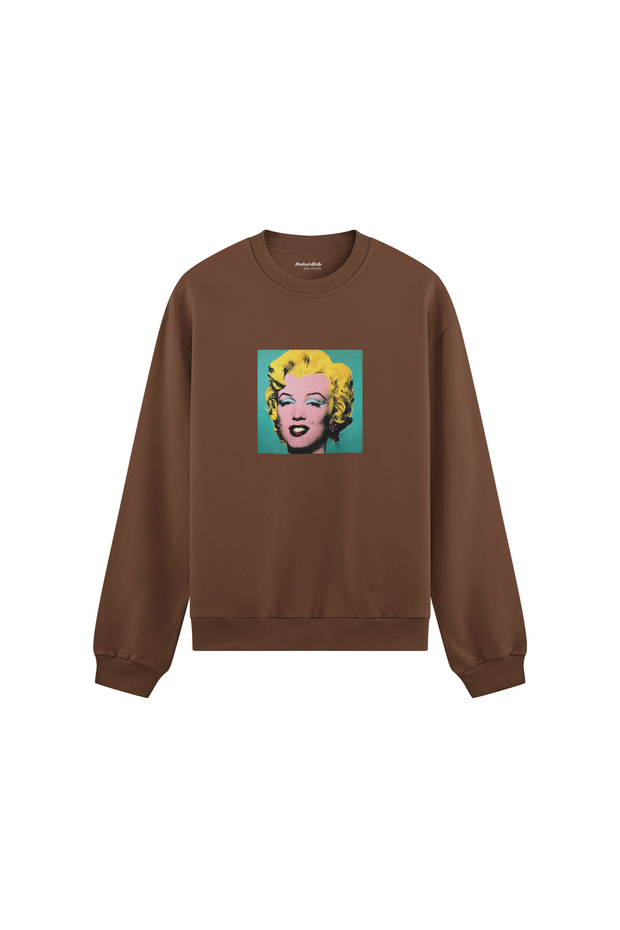 Andy Warhol / Marilyn Monroe Blue Oversize Sweatshirt - Brown