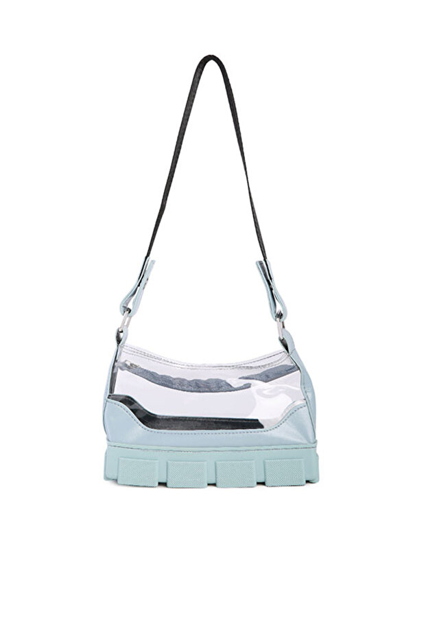 Women Light Blue Clear Utility Handbag