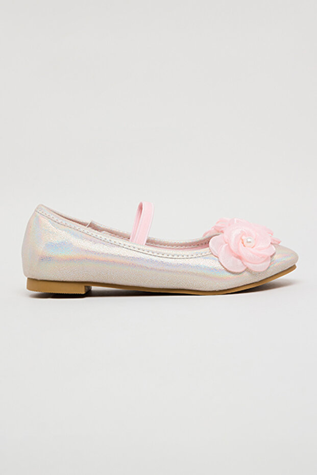 Girl's Pink 3D Flower Ballerinas