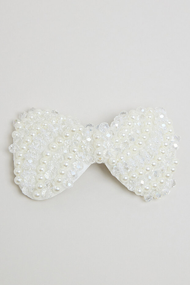 Women's Cream Embellished Hairclip