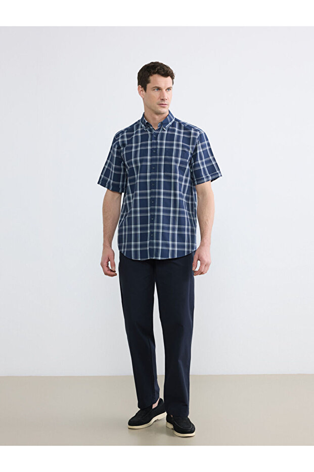 Navy Blue Loose Fit Men's Chino Pants