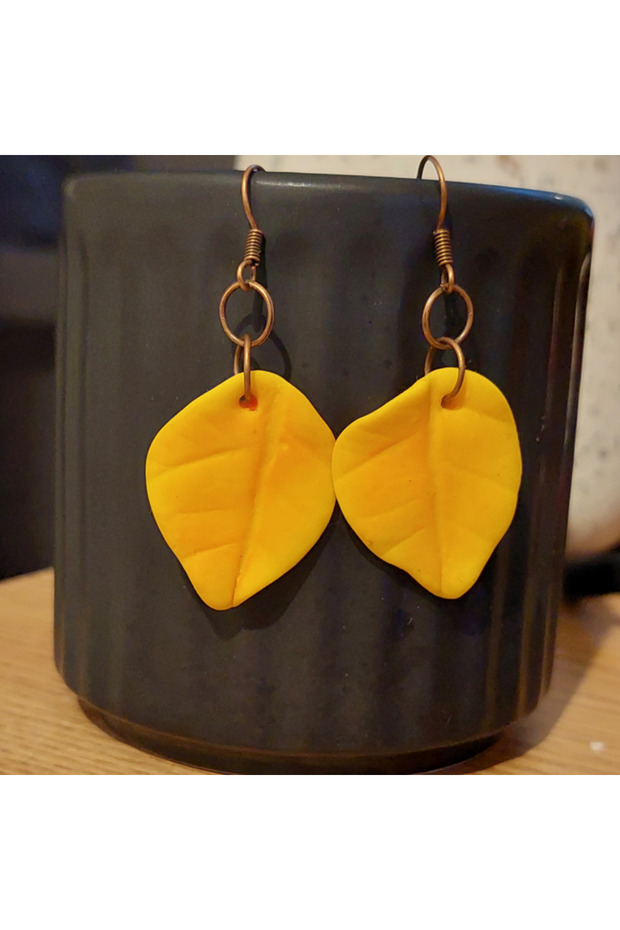 Yellow Leaf Earrings