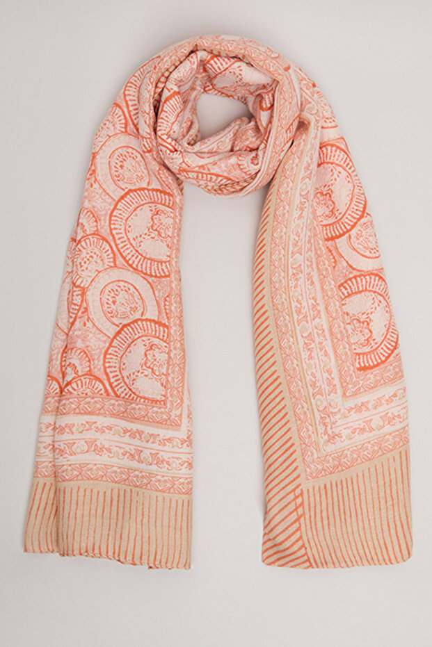 Women's Pink Floral Print Scarf
