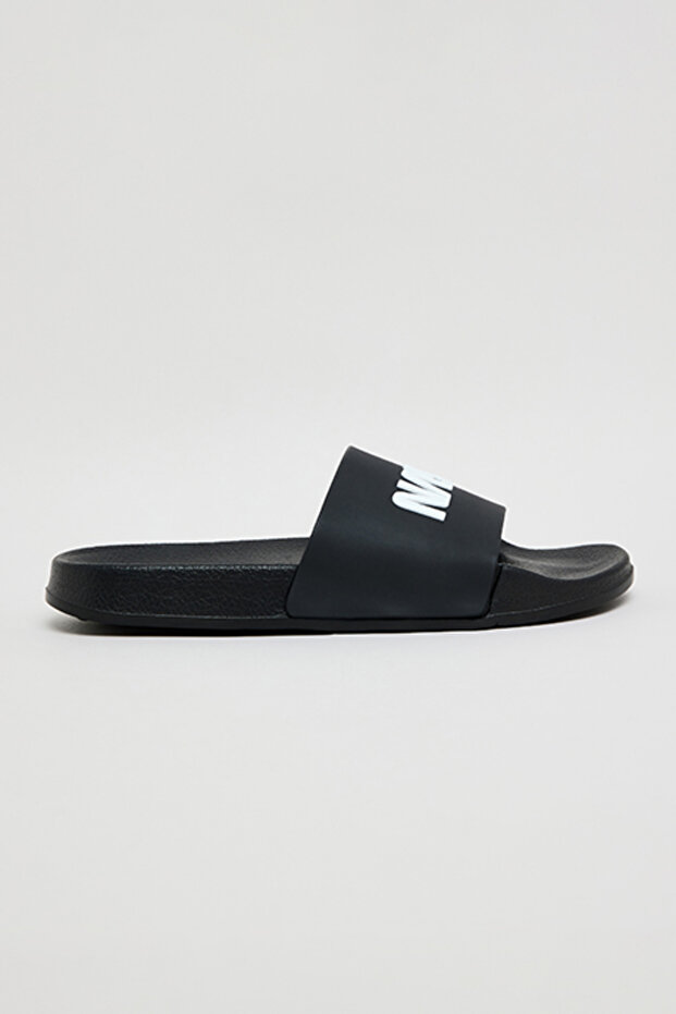 Boy's Black Printed Slides
