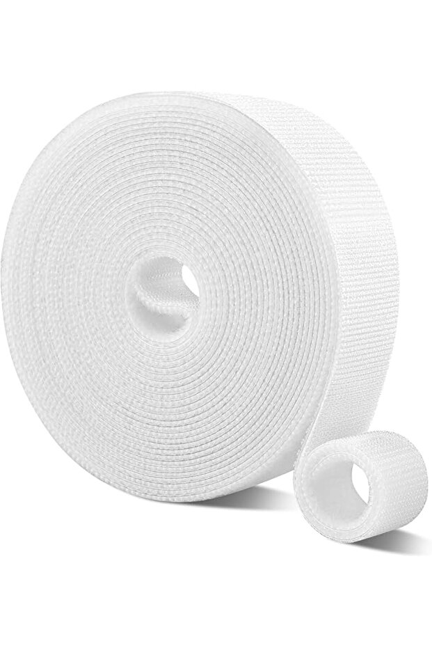 1.2cm x 300cm(3m/10ft) Hook and Loop Roll | Double-Sided Strips, Self-Gripping Straps | Reusable Mul