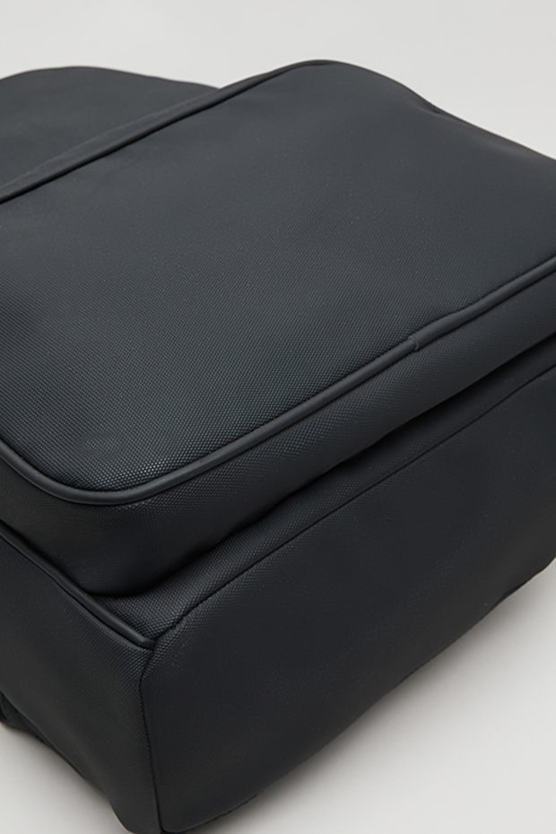 حقيبة ظهر رجالية سوداء صلبة بسحاب دائري - 4