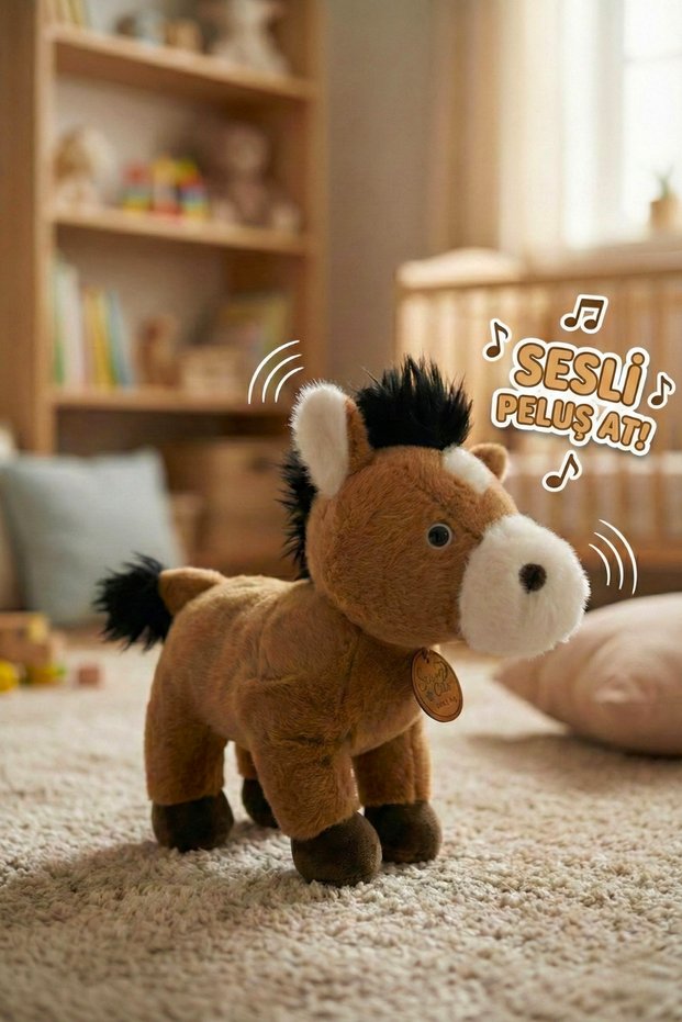 Soft Premium Fabric Plush Horse with Sound - 25 cm Sleeping and Playmate Horse with Sound