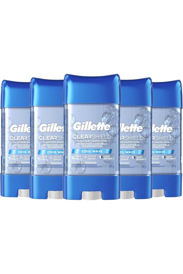 Antiperspirant and Deodorant for Men, Clear Gel, Clear Shield Cool Wave, 72 Hr. Sweat Prote