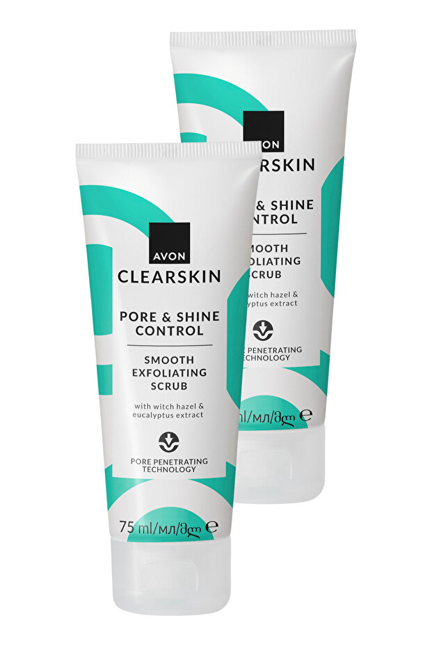 Clearskin Pore & Shine Control Smooth Purifying Scrub for Face 75 Ml. Double Pack
