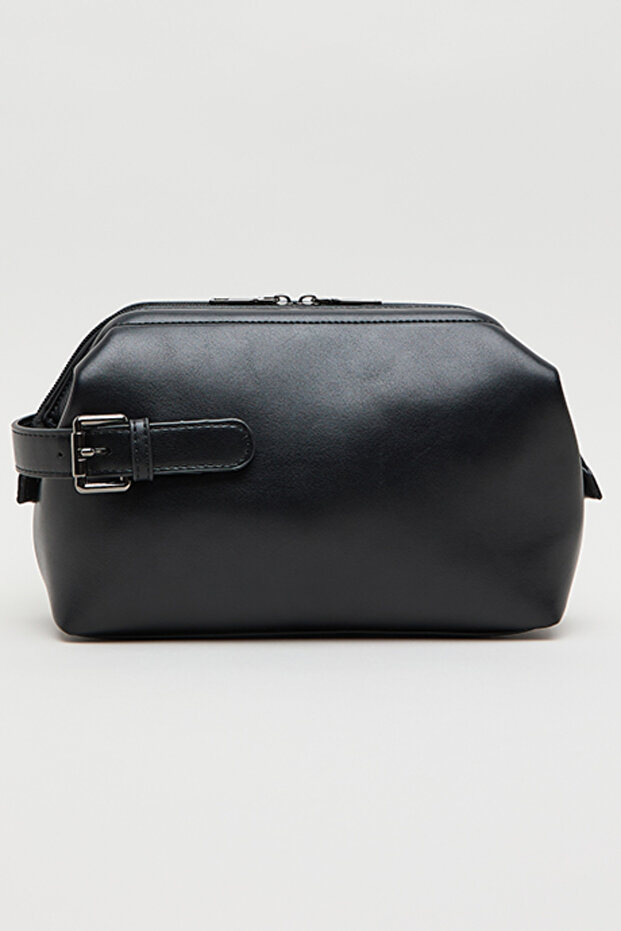 Men's Black Solid Travel Pouch