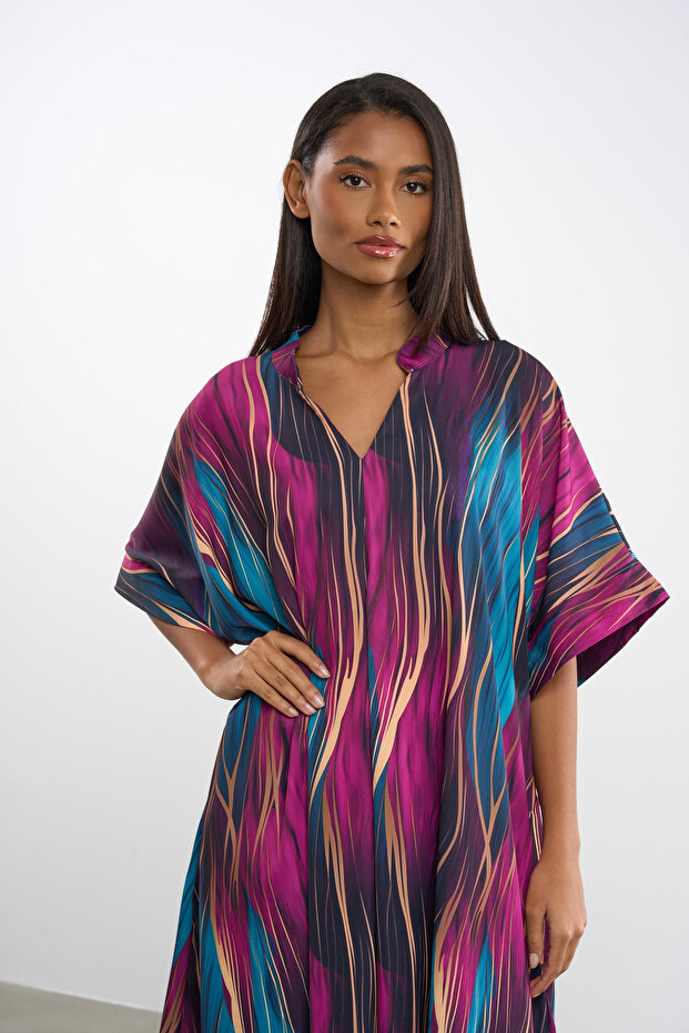 ROCHIE LUNGĂ CU GÂTUL V - 4