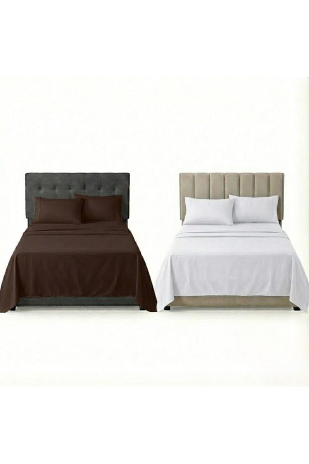 Premium 220 Thread Count Fitted Sheet for Double Bed Pack of 2-137x190cm